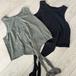 LULULEMON It’s a Tie Tank Size 6 X2 Black and Green